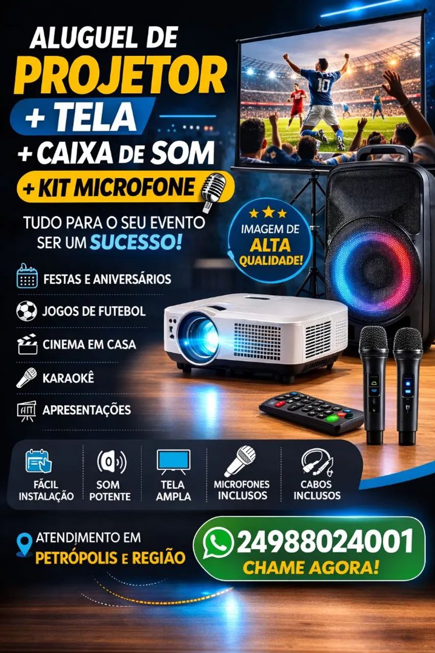 Aluguel de Projetores e telas Led