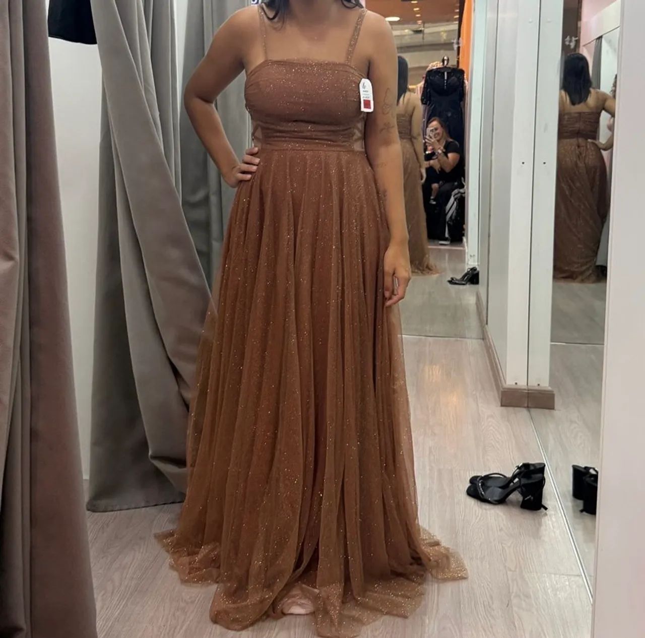 Vestido de festa marrom (G) - Foto 3