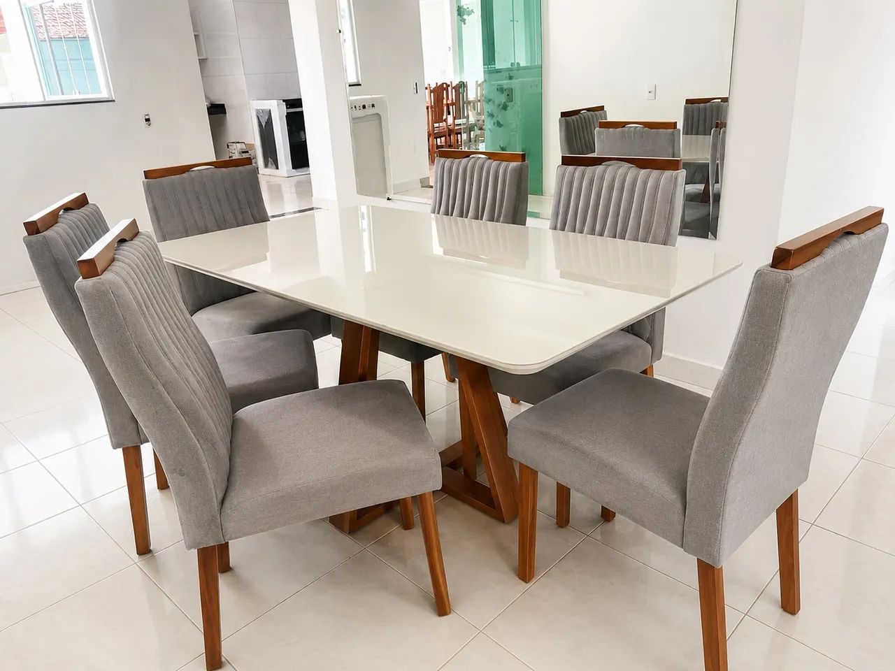 CONJUNTO MESA DE JANTAR COM 6 CADEIRAS - MEDIDAS  - Foto 2