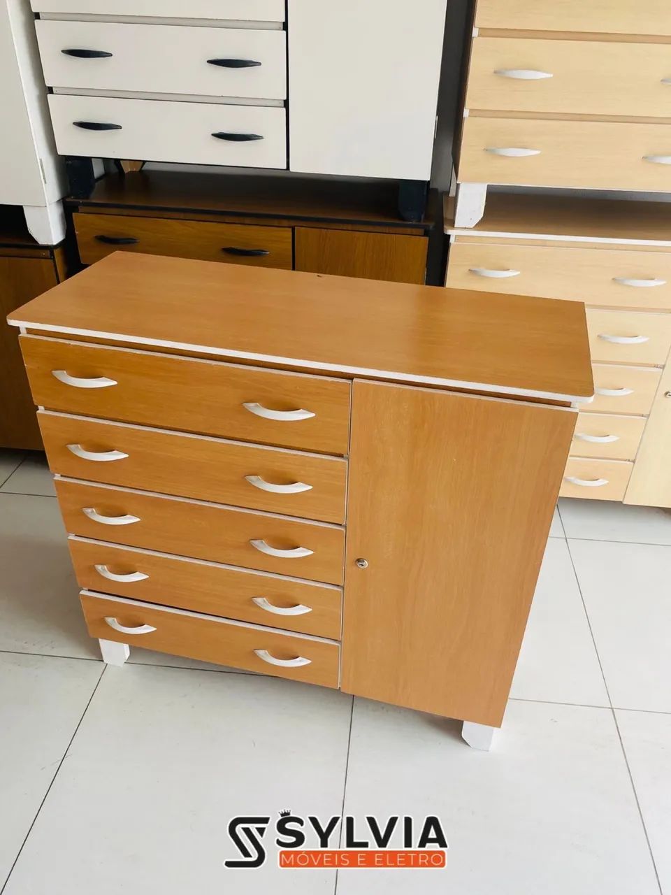 CÔMODAS 5 GAVETAS COM SAPATEIRA NOVAS 