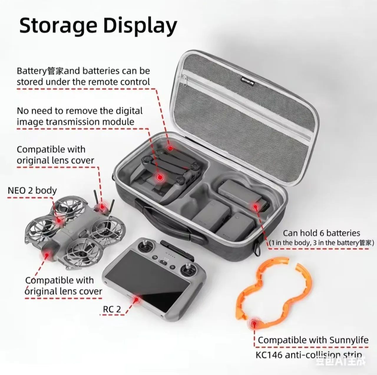 Case drone dji neo 2 controle com tela - Foto 2