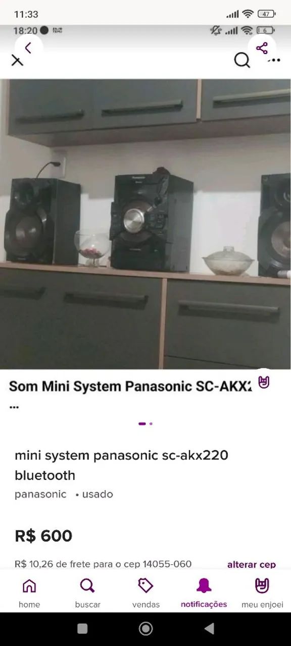 Som mini system com bluetooth 