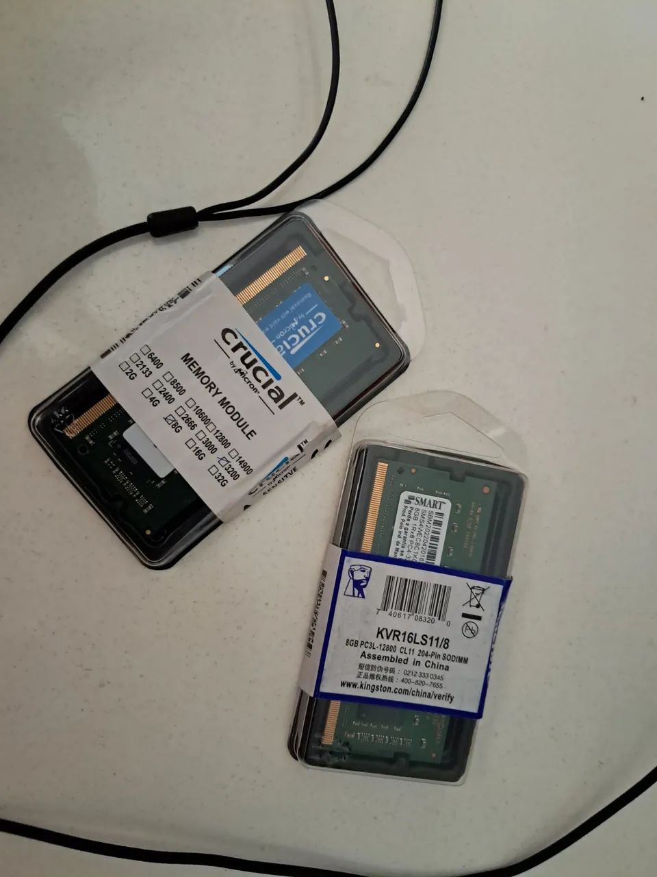 2 memórias ram notebook 8gb DDR4 3200mhz (crucial e Smart