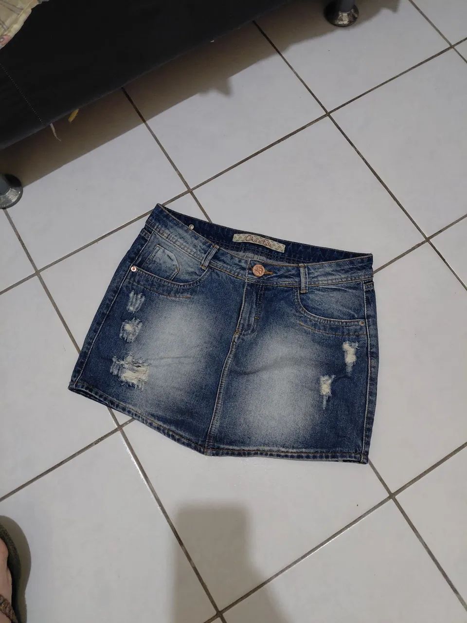 Saia jeans chica fulô tam 42 - Foto 2