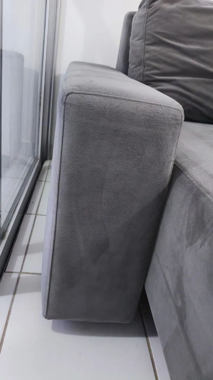Sofá Retrátil 2,50m Suede Alta Qualidade - Foto 4