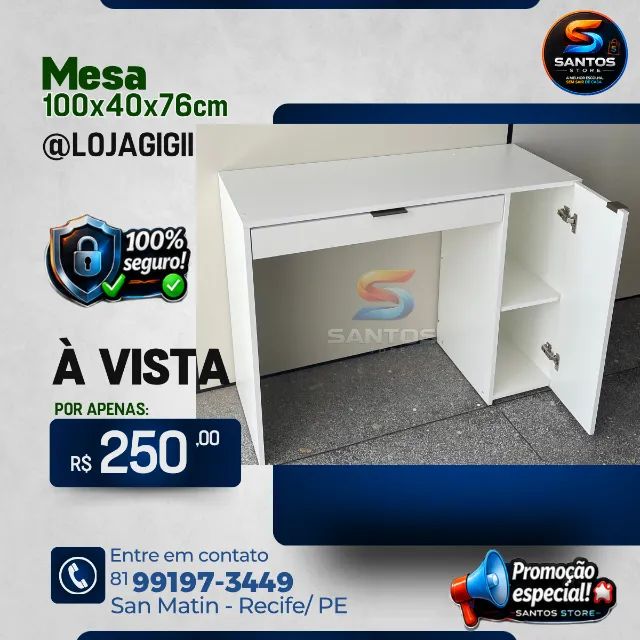 Mesa com Gavetão e Armário 
