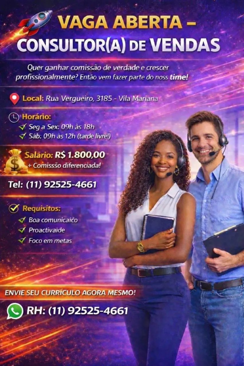 VAGAS PARA VENDEDOR 
