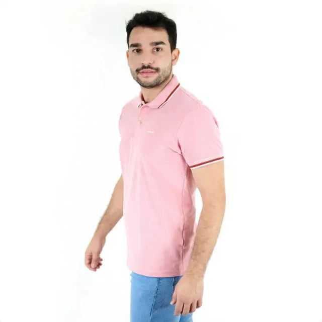 Camisa Polo Colcci Rosa Rubor (tamanho M, nova e original) - Foto 2