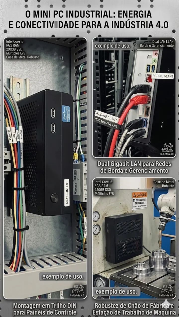 Mini PC / Servidor Bare-Metal (Dual LAN Gigabit Intel ATM e vPro) 8g RAM 250 ssd 