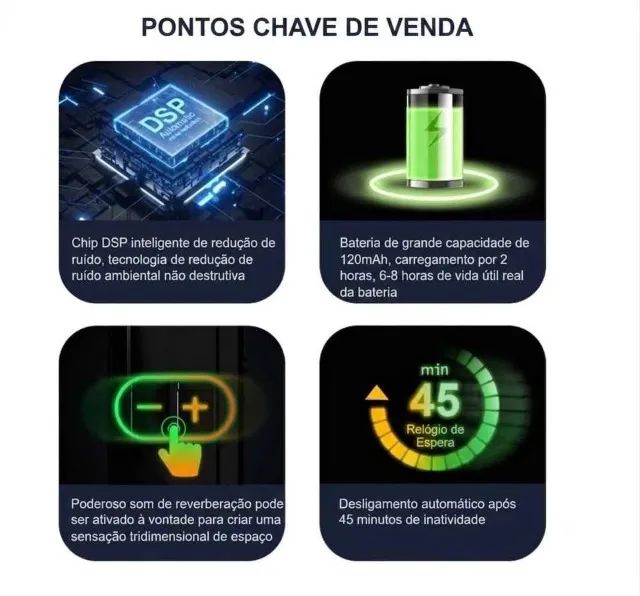 Microfone De Cabeça Sem Fio 2.4G/Mão 2 Em 1 - Foto 4