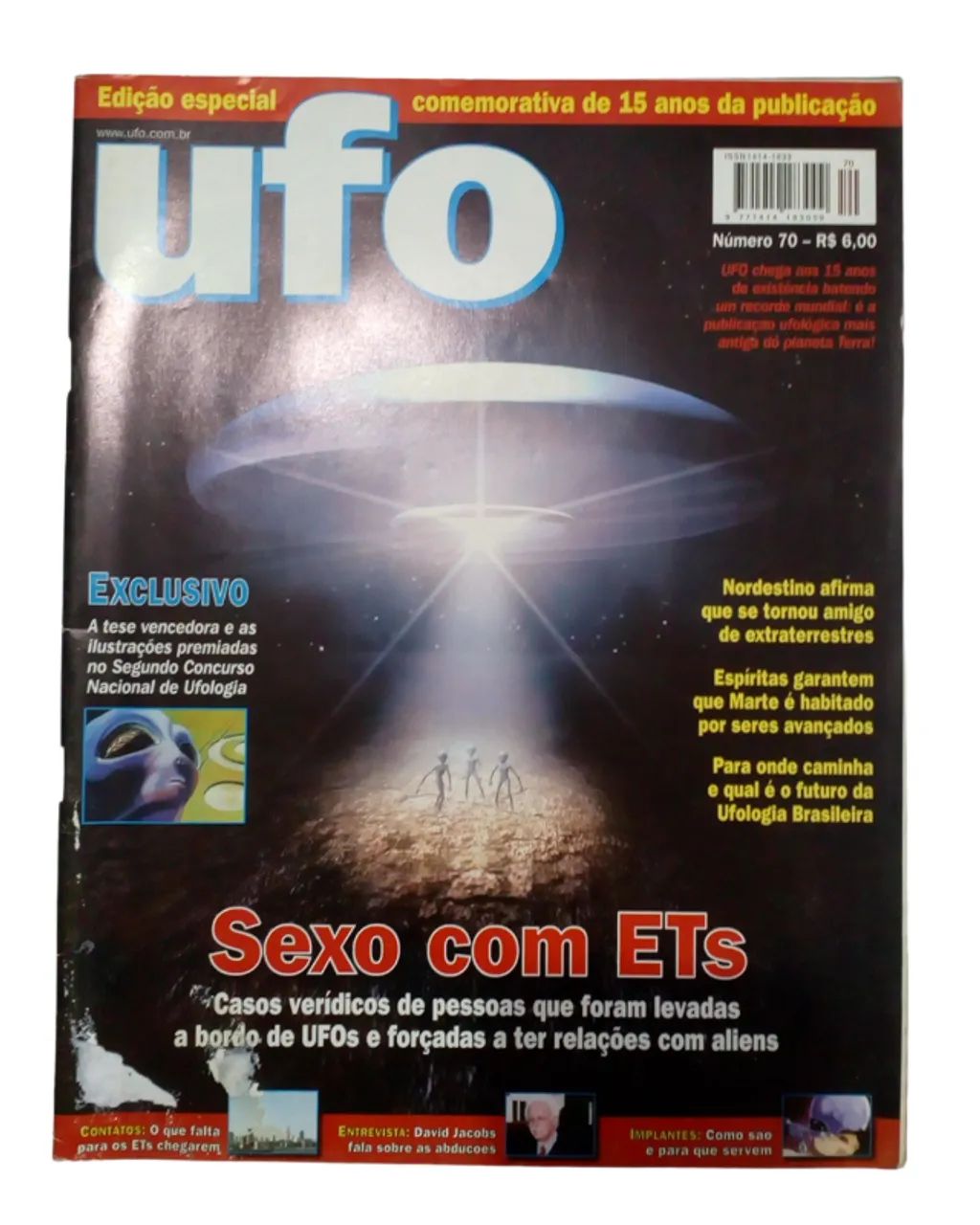 Lote com 10 Revistas UFO - Coleção Selecionada - Números de 70 à