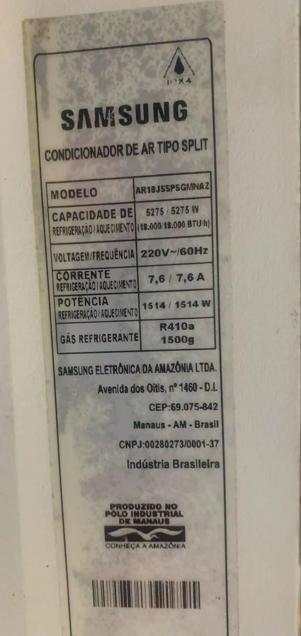 Ar condicionado split Samsung inverter 18 mil Btus quente e frio - Foto 6