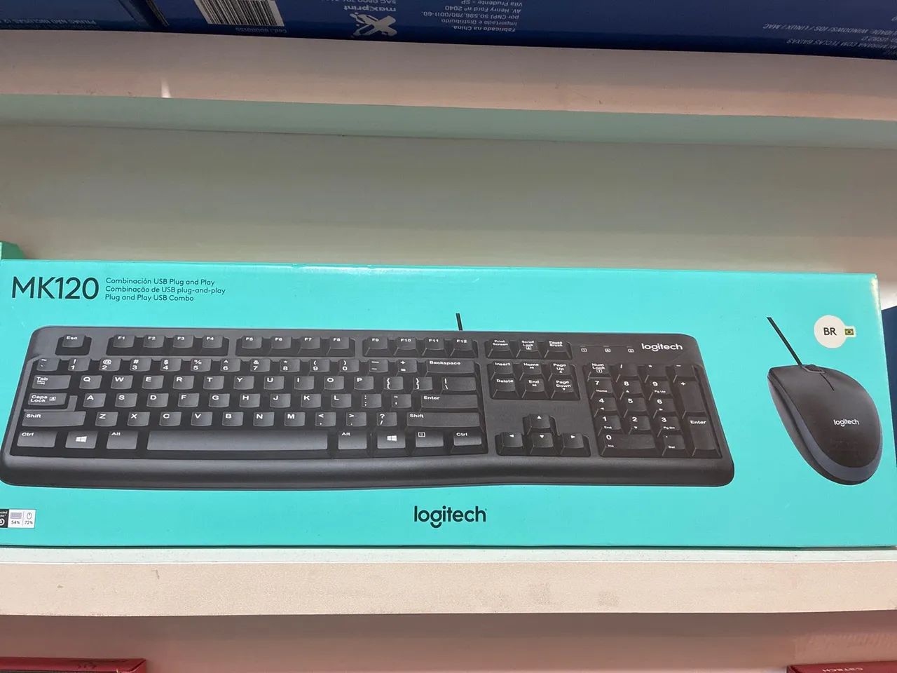 Kit teclado e mouse com fio Logitech 