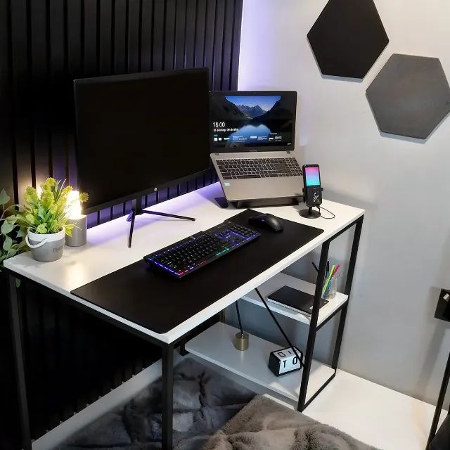 Mesa Industrial MDF e Ferro com 2 estantes - Foto 3