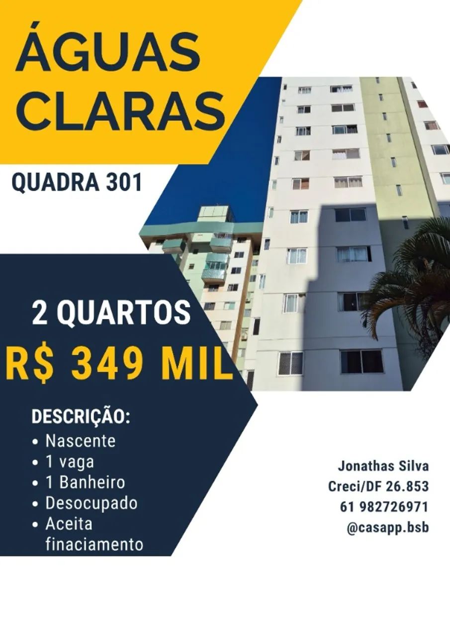 Águas Claras (301) - 2 Quartos - R$349 mil 