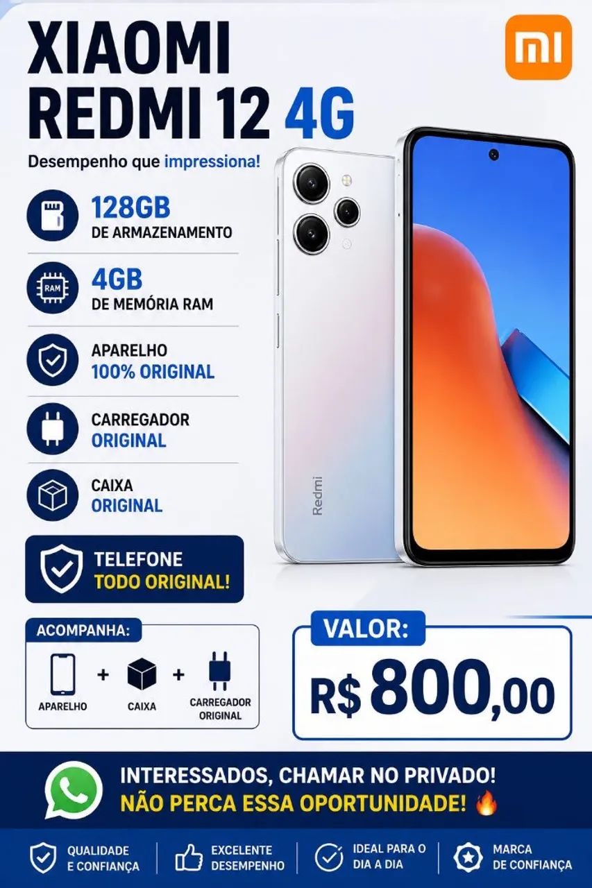 Vendo Celular Xiaomi Redmi 12 4G 