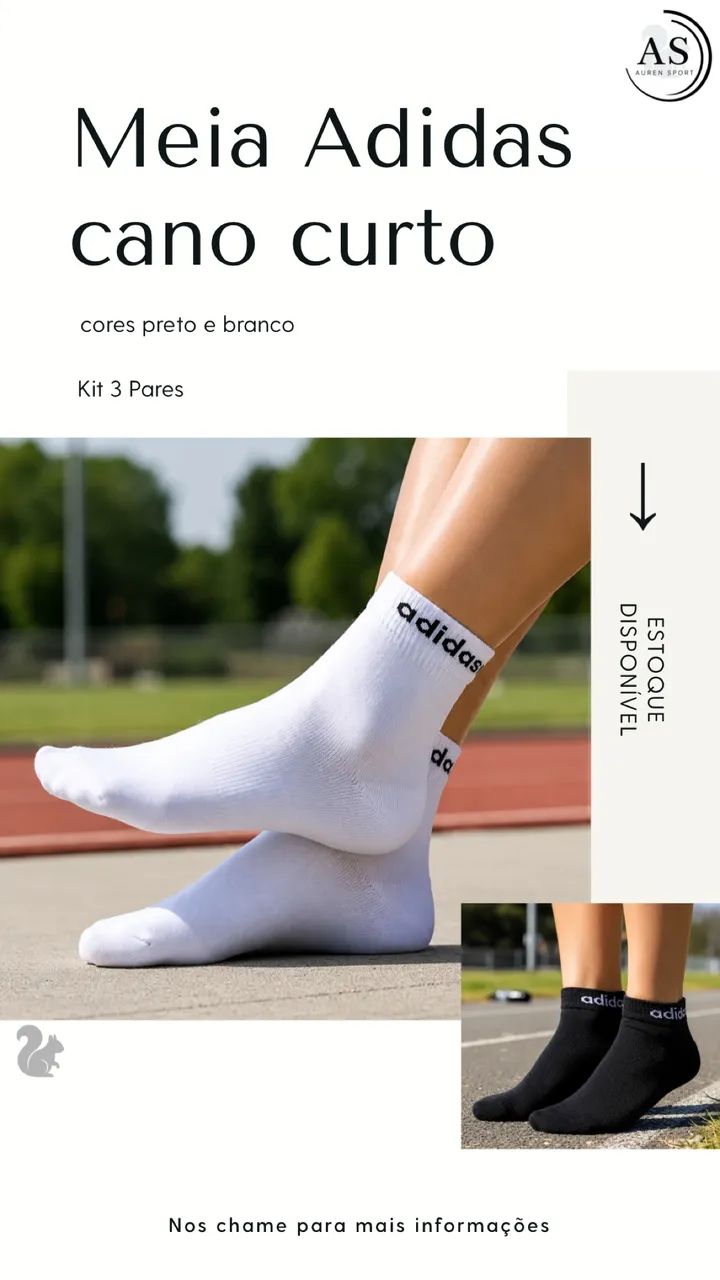 Meia Adidas cano curto