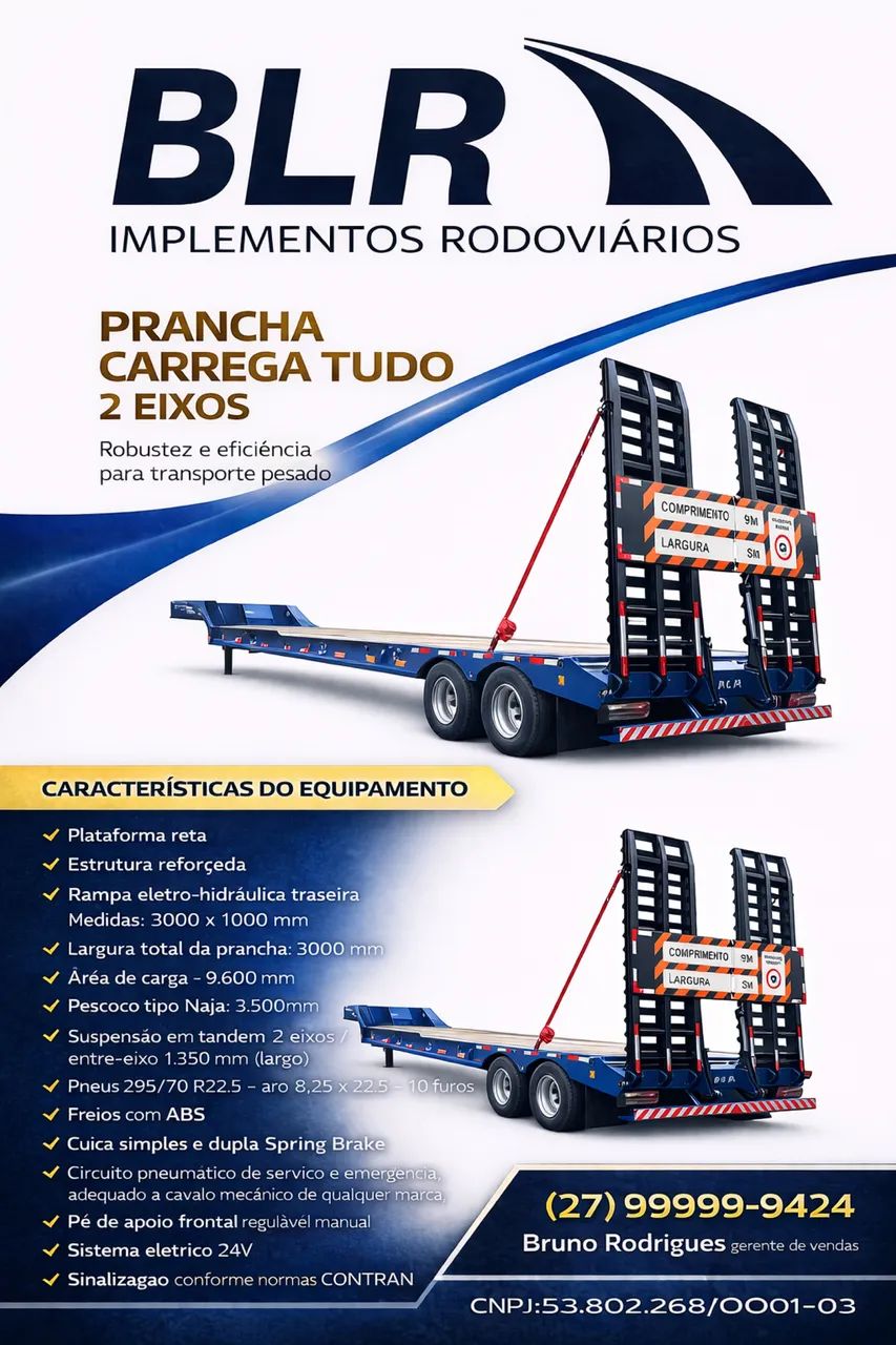 Carreta Prancha carrega tudo 2, 3, 4, 5 ,6 eixos e Caçamba Basculante - Foto 2