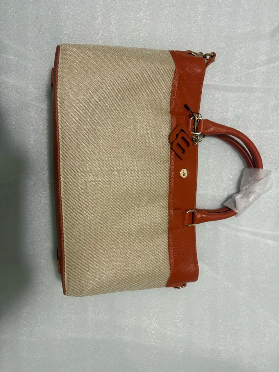 Bolsa Tote Ráfia e Couro Jorge Bischoff - Foto 3