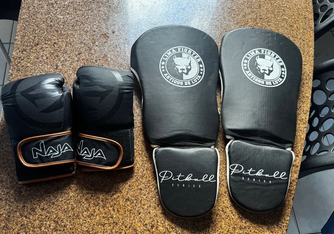 Luva e caneleira muay thai