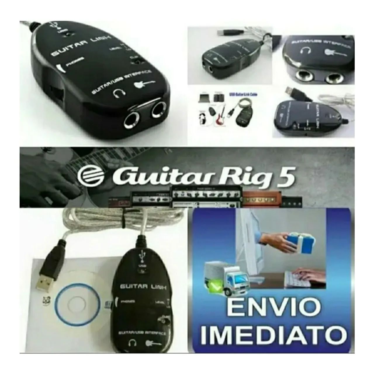 GUITAR LINK USB + GUITAR RIG 5 PRO  GUITARRA BAIXO - Foto 5