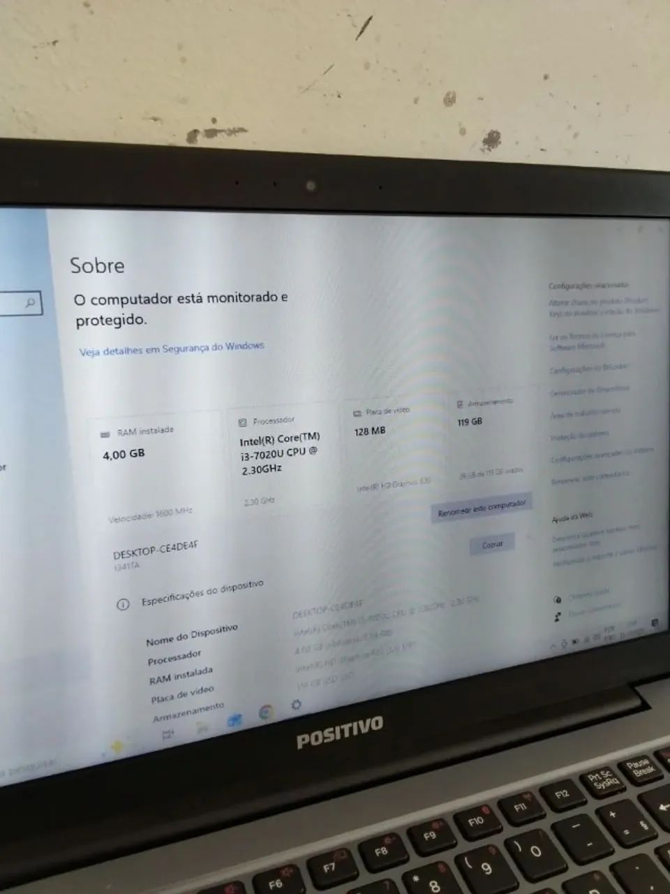 Notebook Positivo Core i3 7ª Geração | 4GB RAM | 128GB | Pronto para Usar | 3 Meses de gar - Foto 3