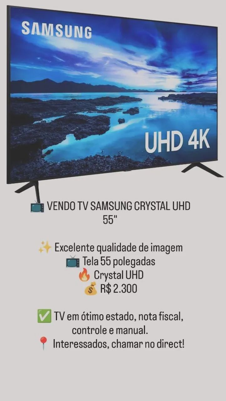 Smart Tv Samsung 55" UHD 4k Crystal  - Foto 2