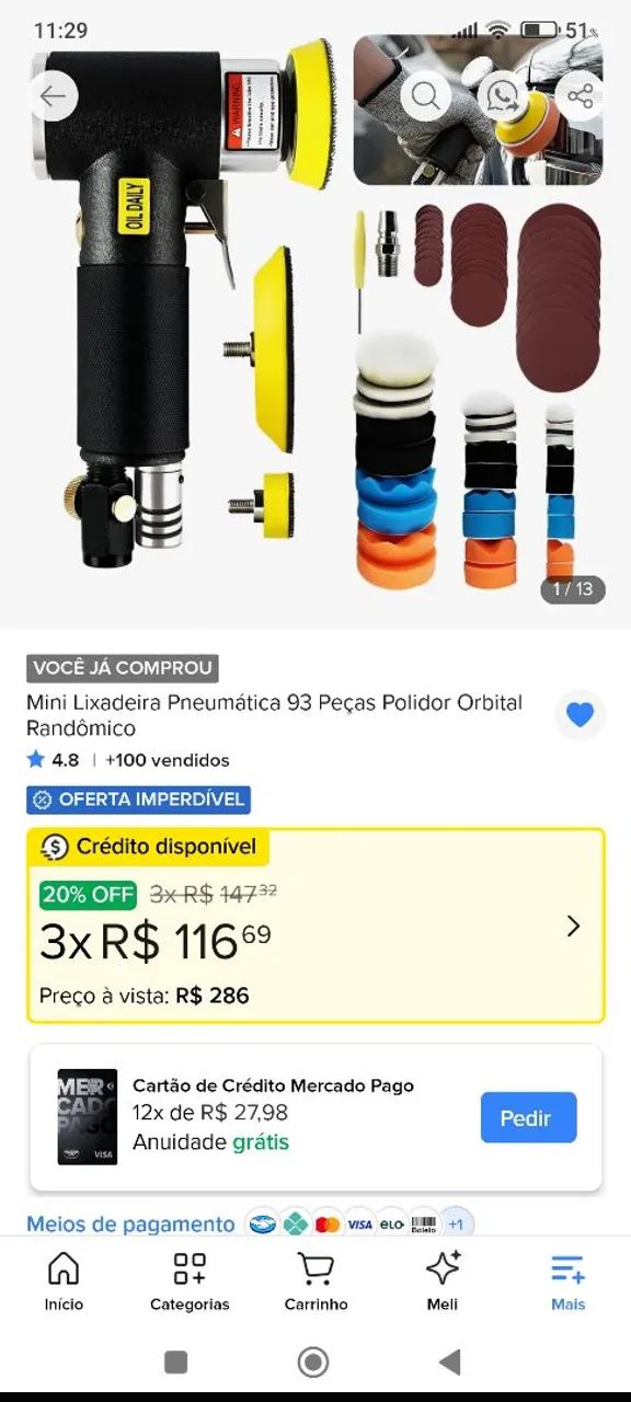 Lixadeira profissional 