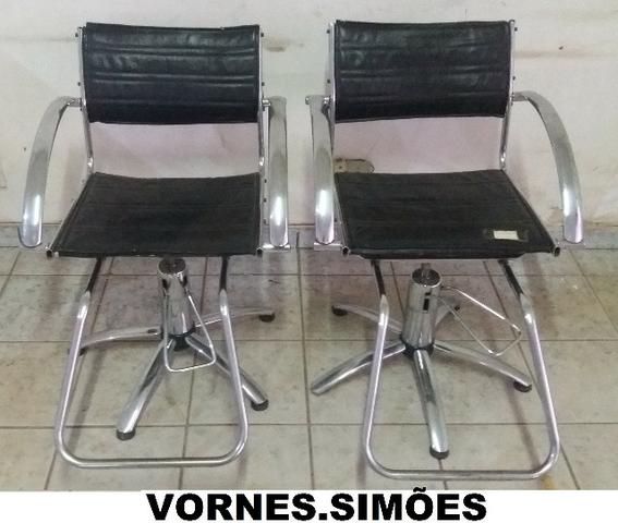 Cadeira Para Salão De Beleza E Barbeiro Hidráulica Giratória. O Valor é de Cada