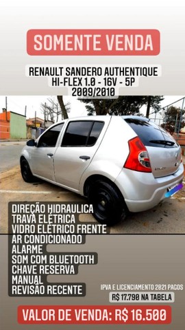 RENAULT SANDERO AUTHENTIQUE 1.0 16V 5P FLEX