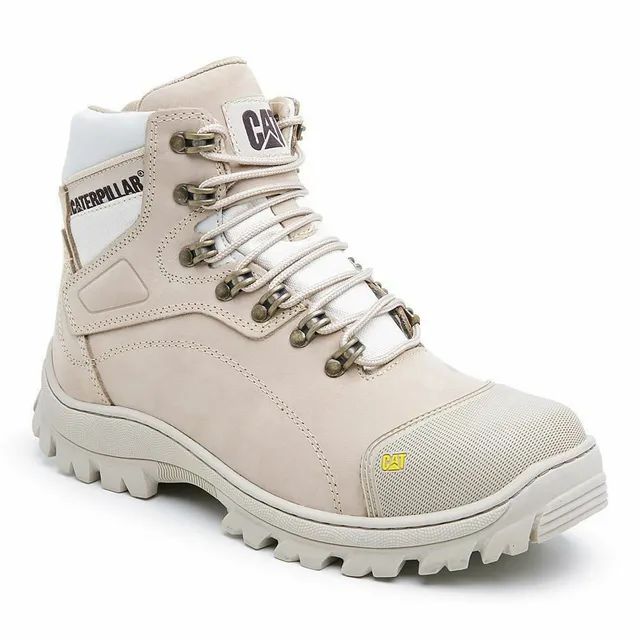Botas coturno caterpillar couro original com palmilhas em gel laranja  - Foto 3