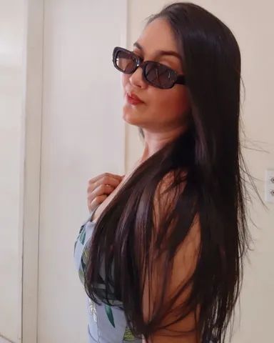 Óculos Retangular Retrô Blogueira Tik Tok Influencer Proteção UV400 - Foto 2