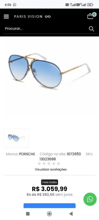 Óculos de Sol PORSCHE 8478 W original  - Foto 4