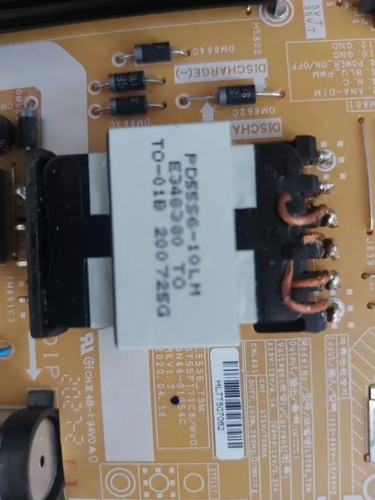 PLACA FONTE SMART TV LED 58" UHD 4K SAMSUNG 58TU7020 - Foto 3