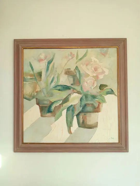 Belíssimo Quadro Óleo s/ Tela. Flores. Grande - Foto 4