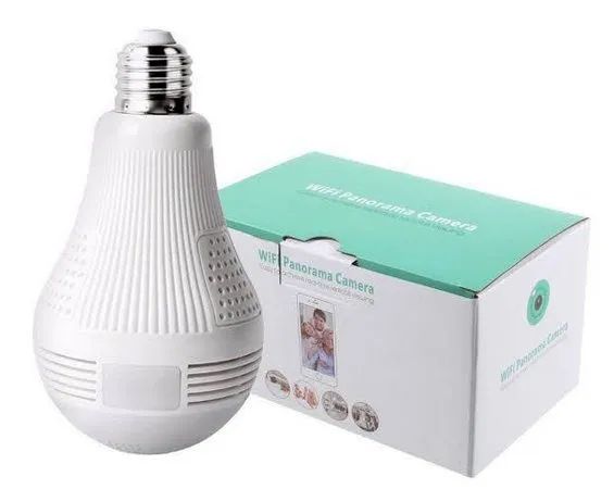 Lâmpada Espiã Câmera Ip Led Wifi Hd Panorâmica 360º Celular - Foto 2