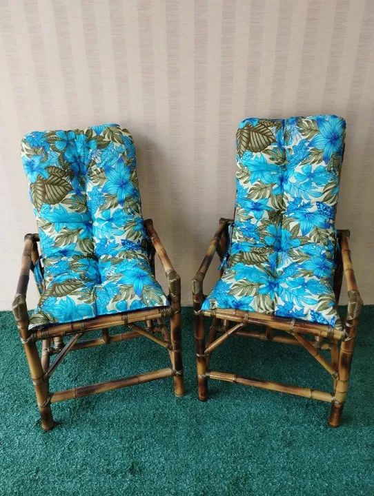 cadeiras de bambu poltronas de jardim varanda sabada área externa gourmet - Foto 5