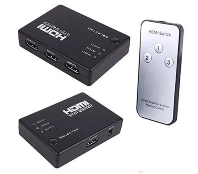 Splitter HDMI 1×3 divisor 1 entrada 3 saídas 4k V.1.4 controle remoto