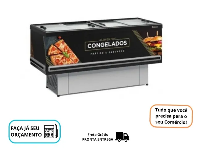 Ilha de Congelados Gelopar 1,90M Vidro Reto