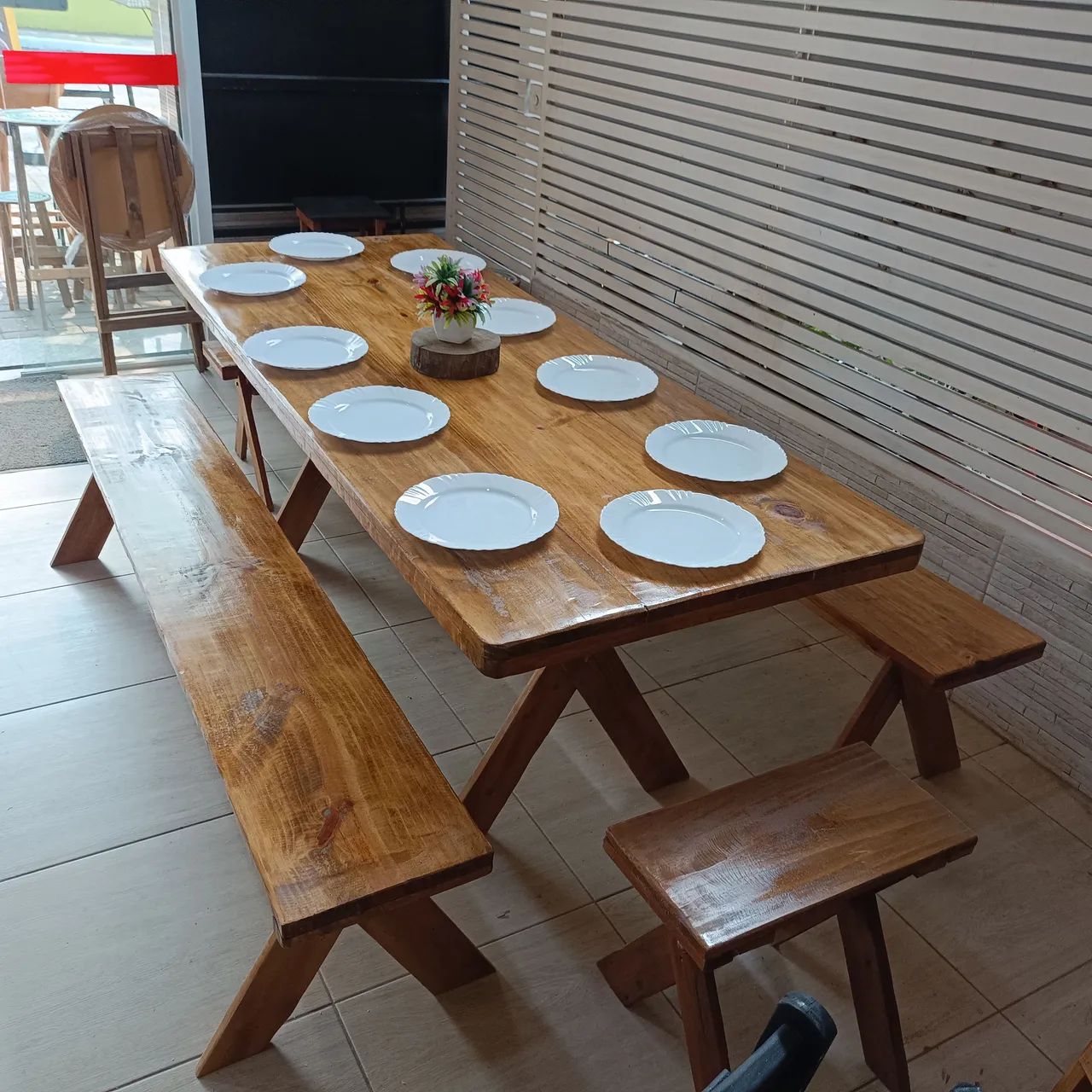 Mesa nova rústica para área gourmet - Foto 4