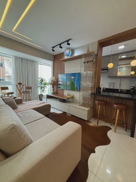 Apartamento de 2 Quartos montado e decorado na praia de itaparica .