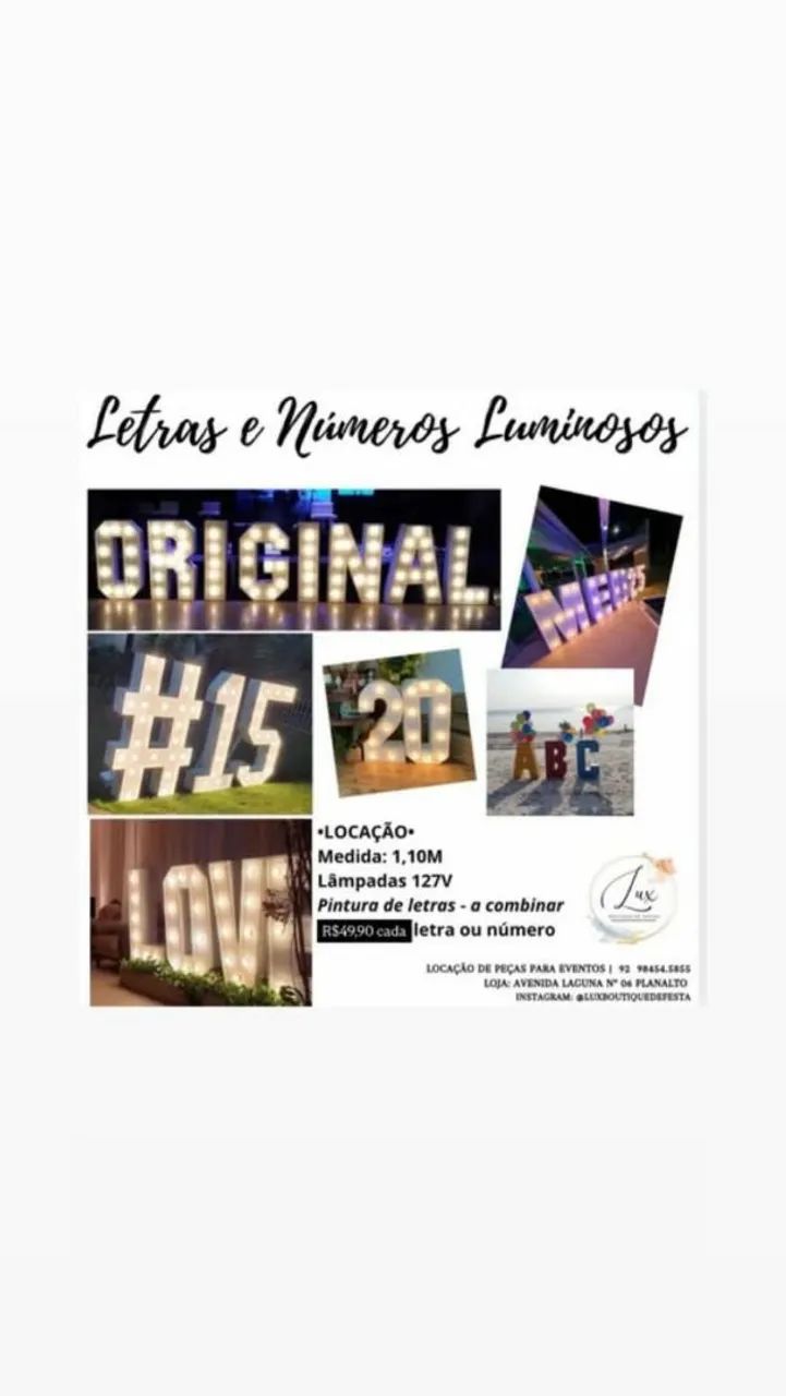 Locação de letras e números 