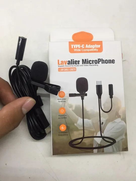 Sua Voz Sempre Clara e Nítida: Microfone Lapela Tipo C para Celular e Tablet