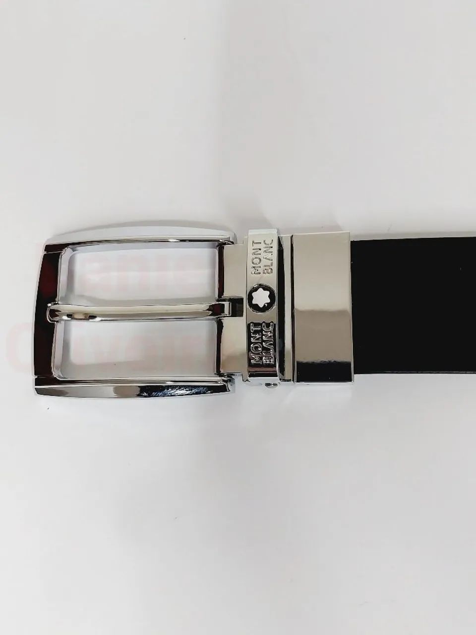 Cinto de couro Montblanc Dupla face Prata 4cm  - Foto 5