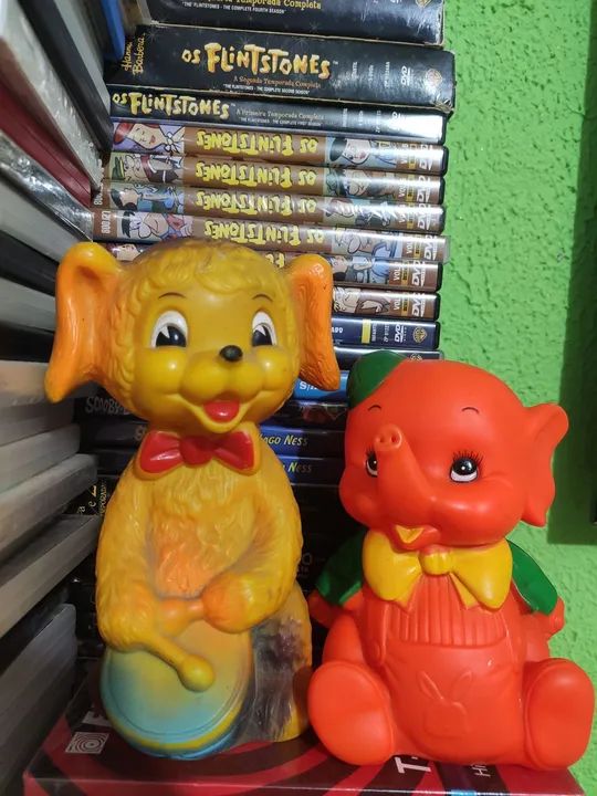 Cachorro e Elefante Brinquedos antigos e raros dos anos 80