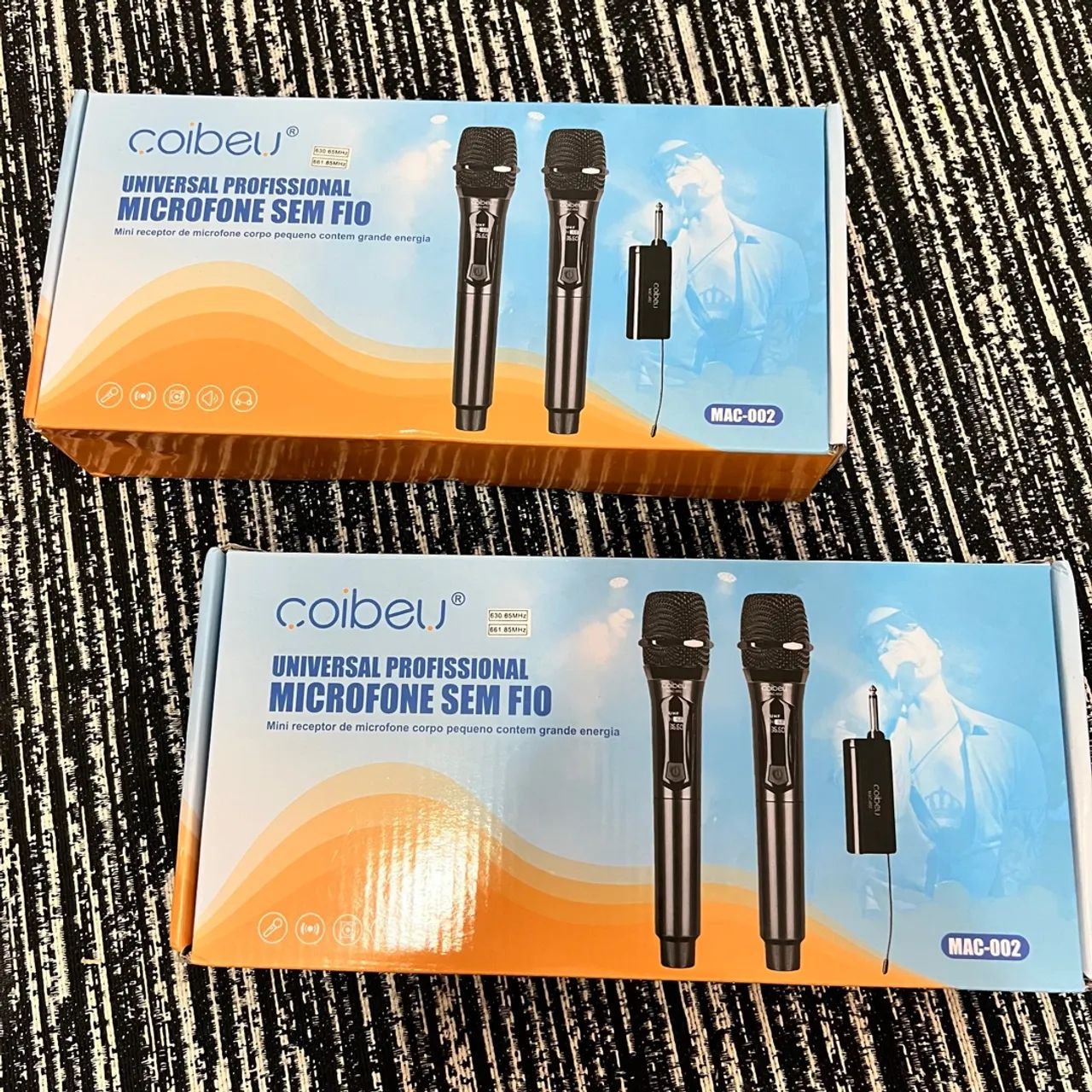 Kit microfone sem fio Coibeu original com bateria 