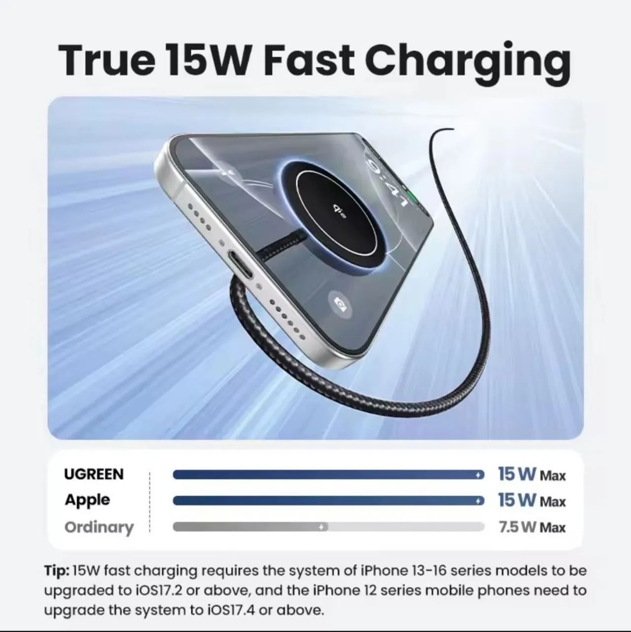 Carregador Magnético sem fio Magsafe Ugreen Q2 iPhone e Android - Foto 5