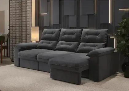 Sofá Retrátil e Reclinável 4 Lugares