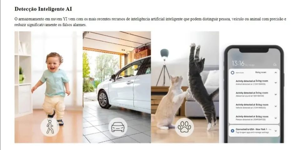 Câmera De Segurança e Babá Eletrônica Wifi Yi Xiaomi Home 2k Pro - Compatível com Alexa - Foto 6