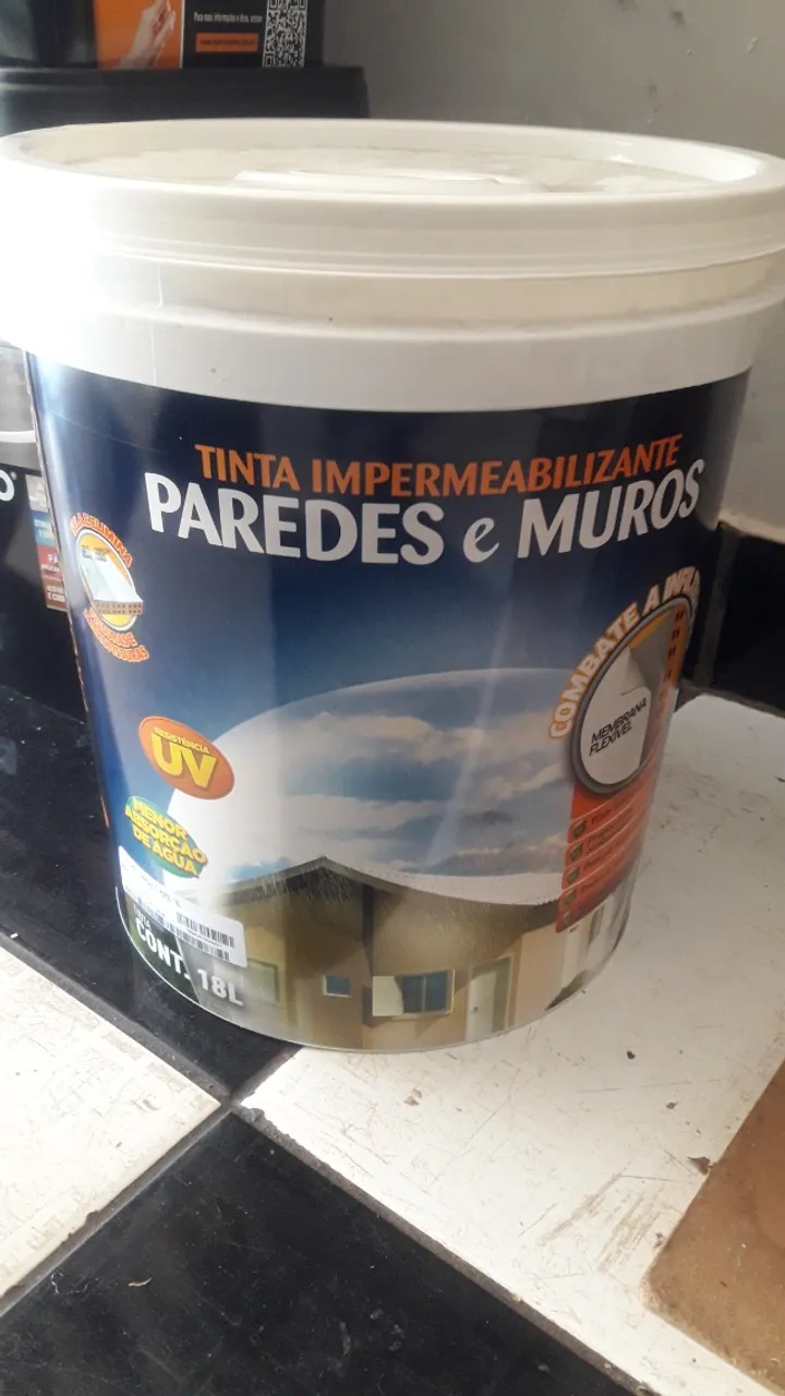 Tinta Impermeabilizante Paredes e Muros 18L Branco Hydronorth Nova